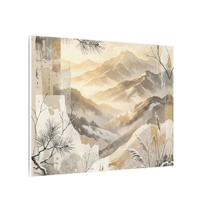 Shibui Mountain Mist Canvas Art - Japandi Japanese Pattern