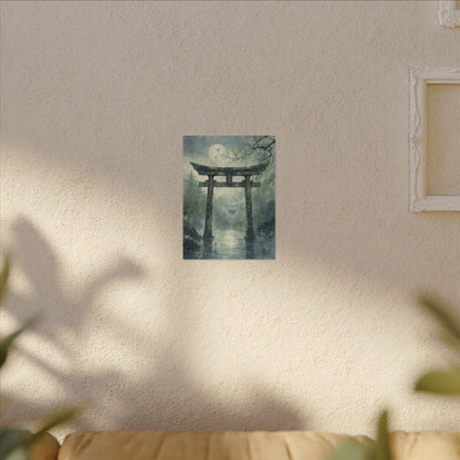 Earthy Torii Gate Canvas Art - Watercolor Japandi