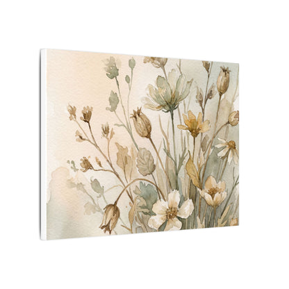 Summer Dried Flowers Watercolor Canvas Art | Elegant Decor