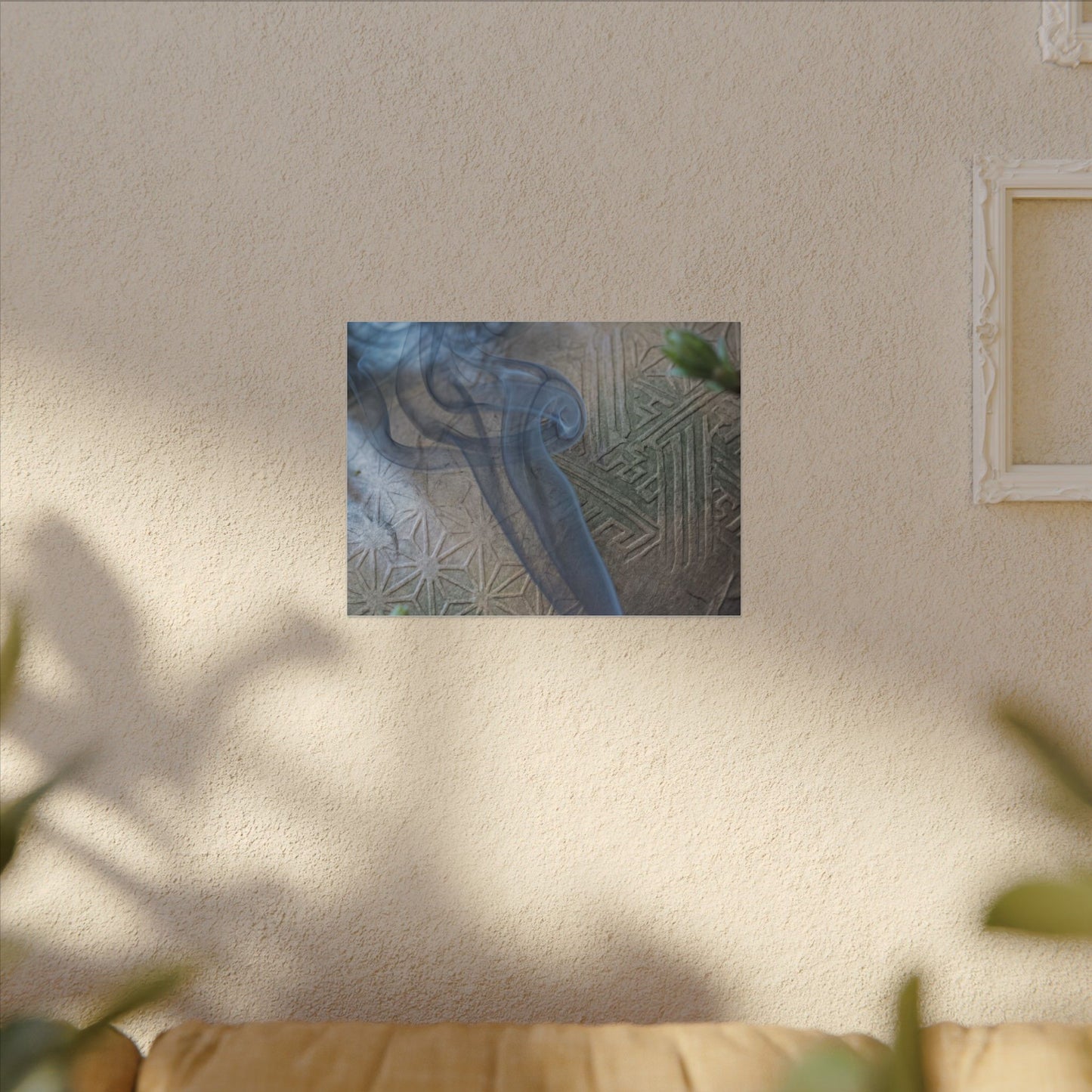 Spring Incense Smoke Japanese Pattern Canvas Art | Neutral Decor