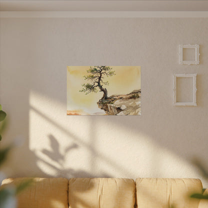 Golden Hour Pine Tree Canvas Art - Japandi Fukinsei