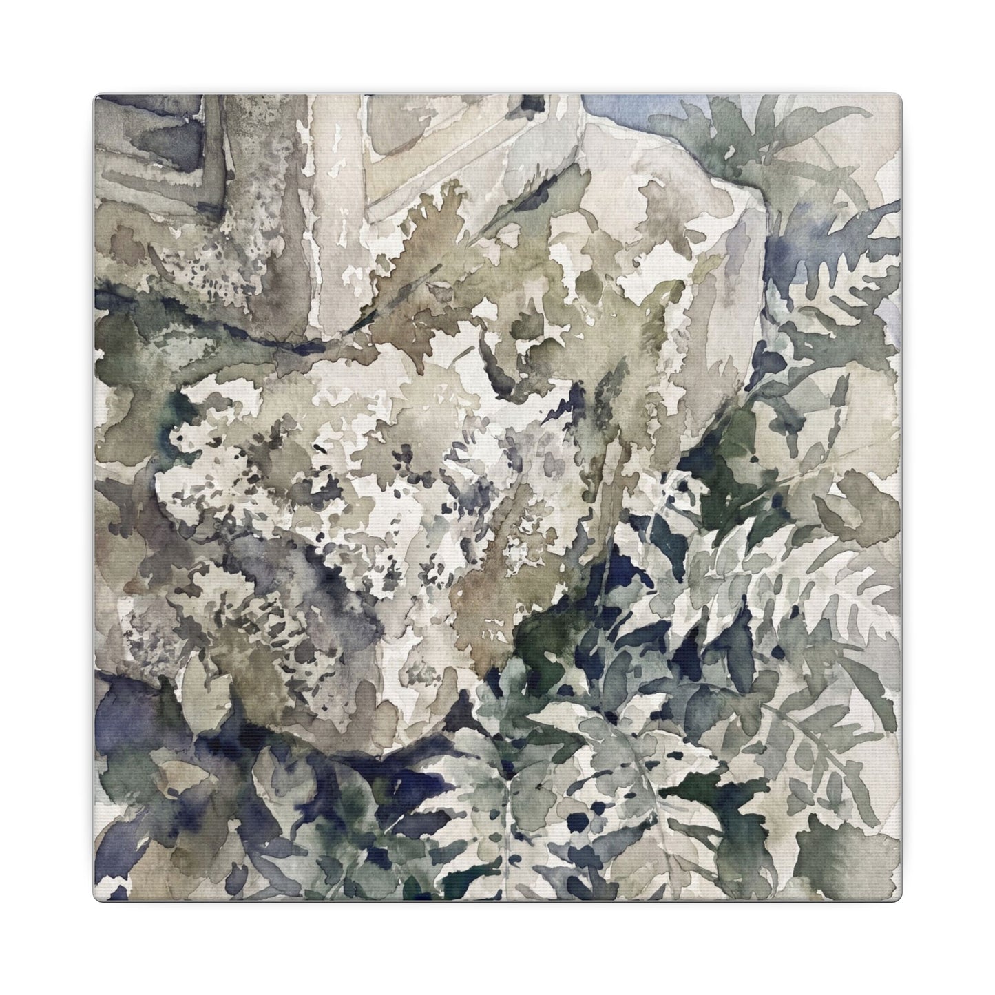 Stone Lantern Watercolor Canvas Art | Elegant Japandi Art