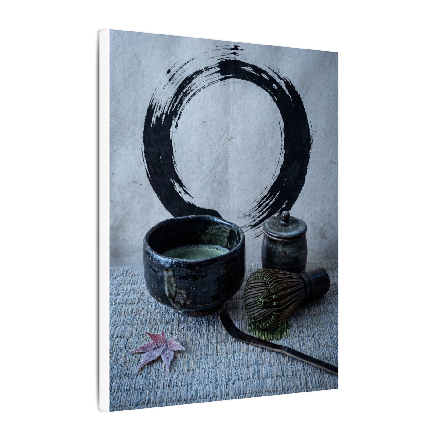 Tea Ceremony Canvas Art | Winter Zen Enso Art
