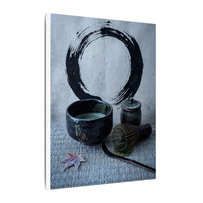Tea Ceremony Canvas Art | Winter Zen Enso Art