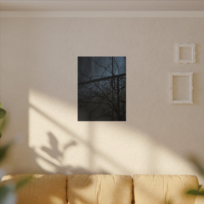 Moonlight Shadow Play Canvas Art - Dark Japandi Shibui