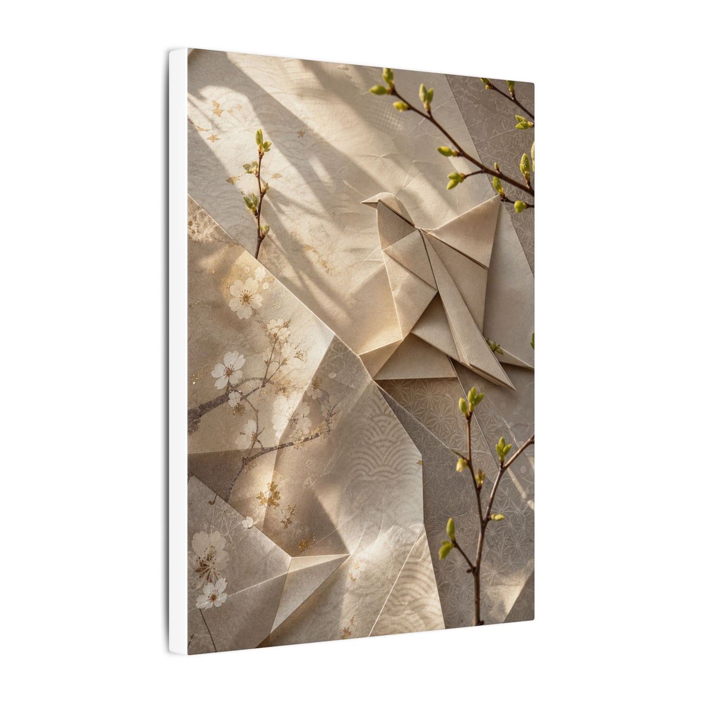 Golden Hour Paper Fold Canvas Art - Japandi Fukinsei