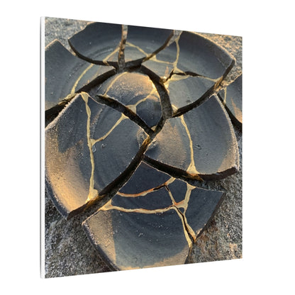 Broken Pottery Winter Canvas Art | Kintsugi Resilient Design