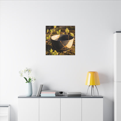 Seijaku Broken Pottery Canvas Art - Kintsugi Gold Repair