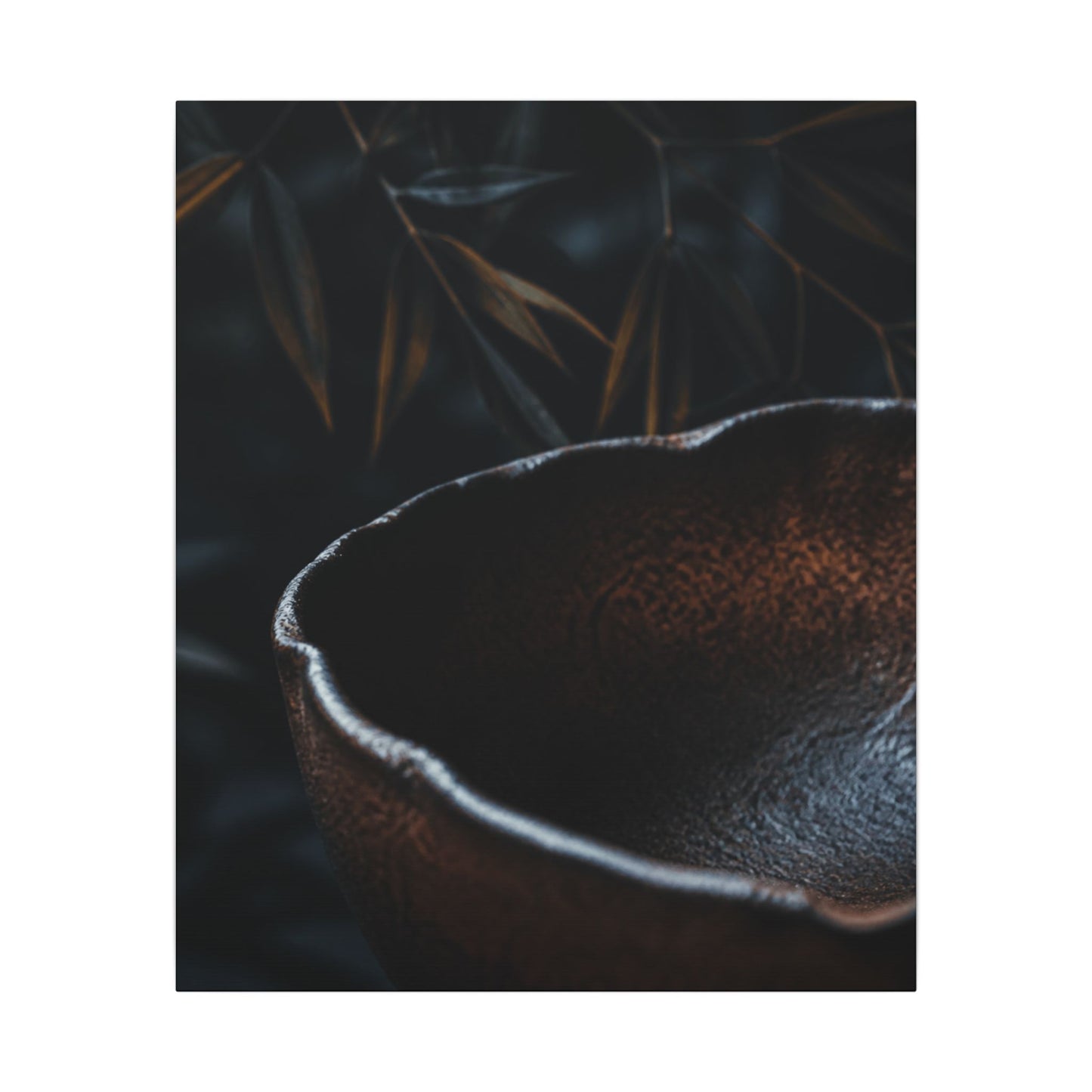Luxurious Ceramic Bowl Canvas Art - Shadow Zen Dark Japandi