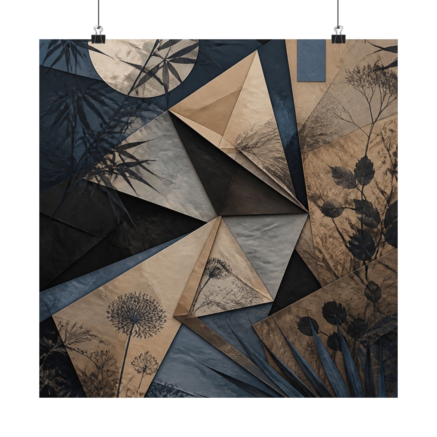 Paper Fold Minimal Line Wall Art Print | Cozy Japandi Art