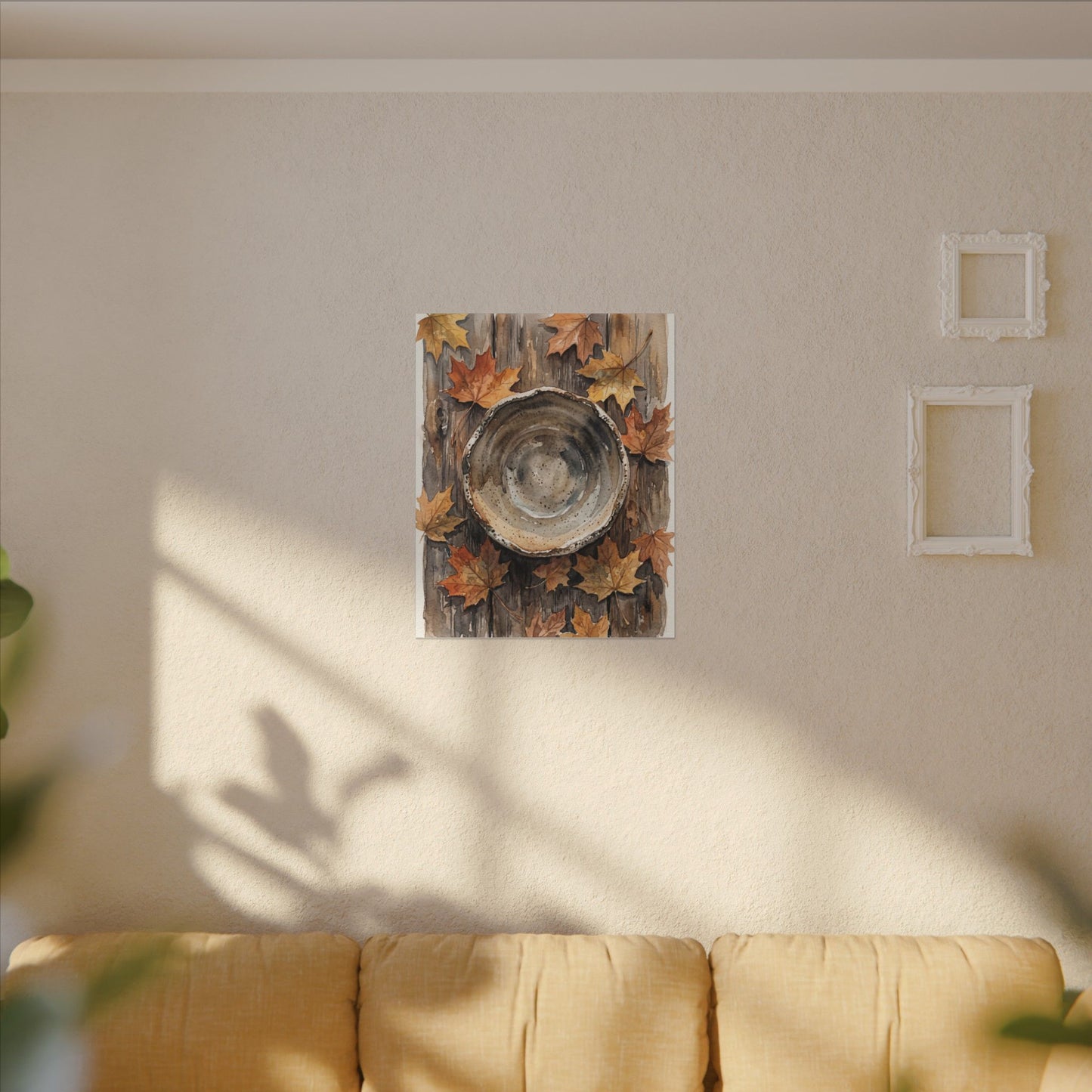 Ma Ceramic Bowl Canvas Art - Japandi Watercolor