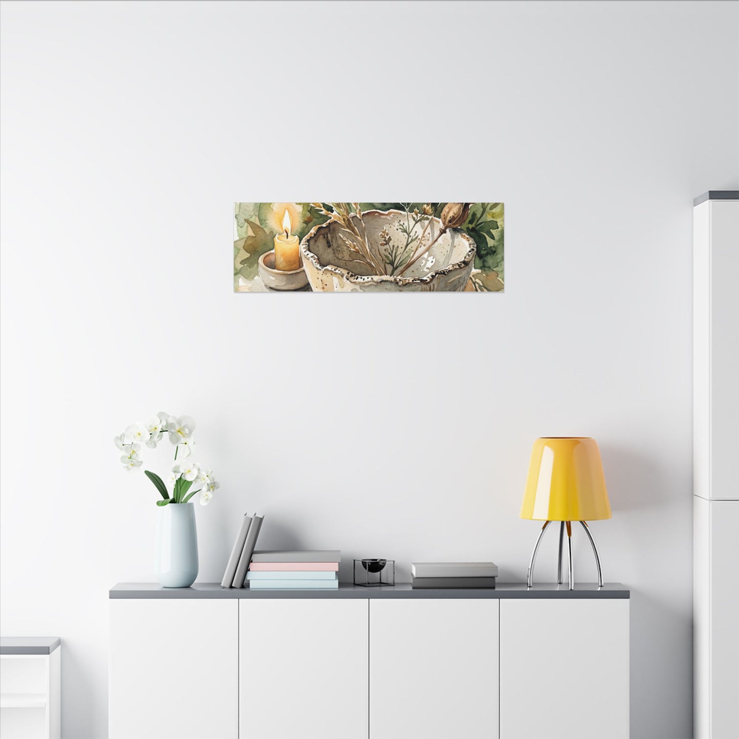 Ceramic Bowl Summer Canvas Art | Japandi Elegant Design
