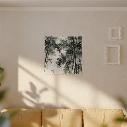 Zen Bamboo Grove in Overcast | Sumi E Canvas Art