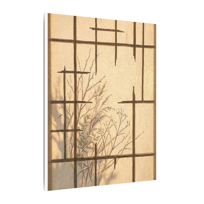 Shoji Screen Canvas Art | Winter Japandi Minimal Line Art