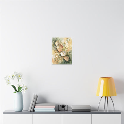Japandi Broken Pottery in Golden Hour | Watercolor Canvas Art