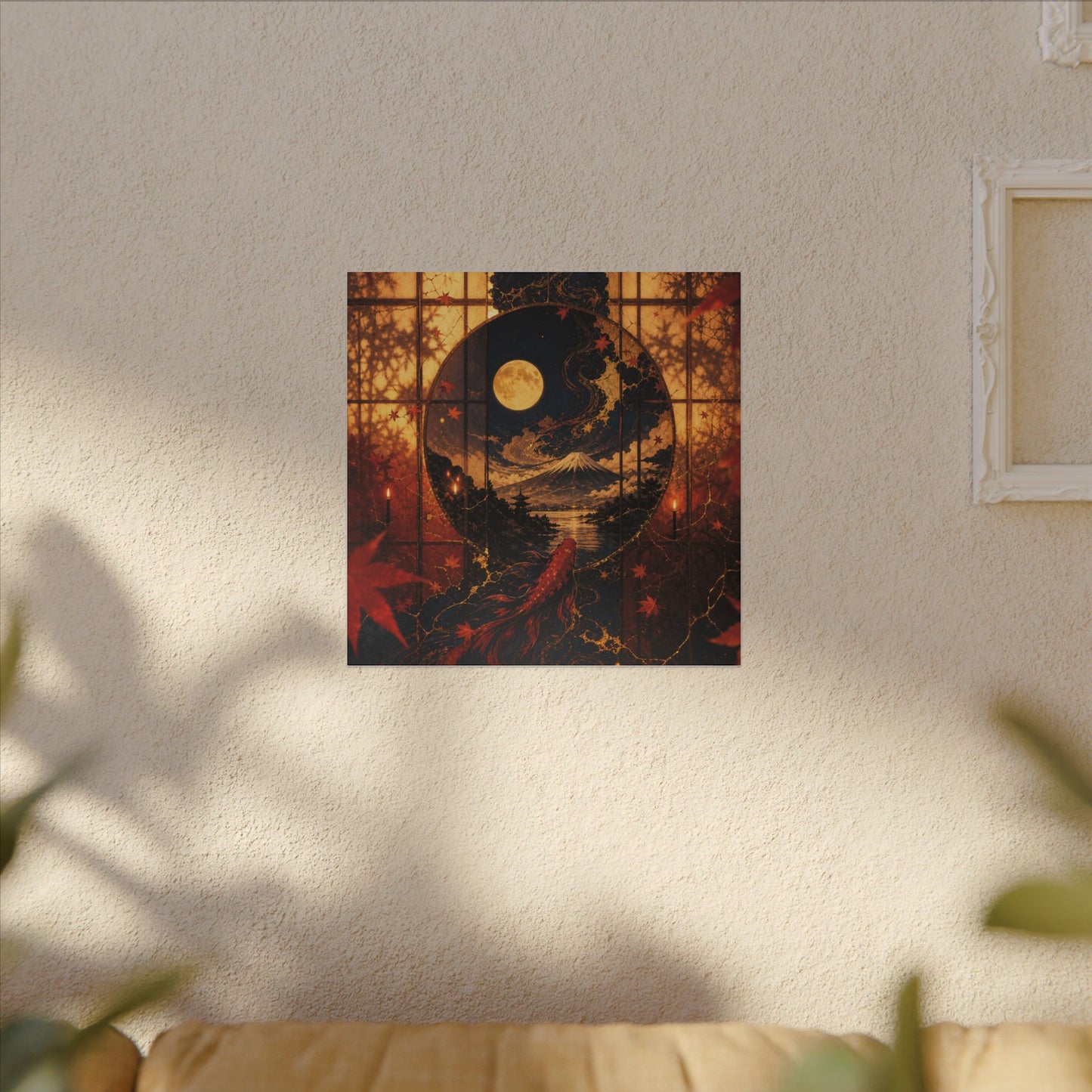 Beautiful Shoji Screen Canvas Art - Gold Vein Kintsugi