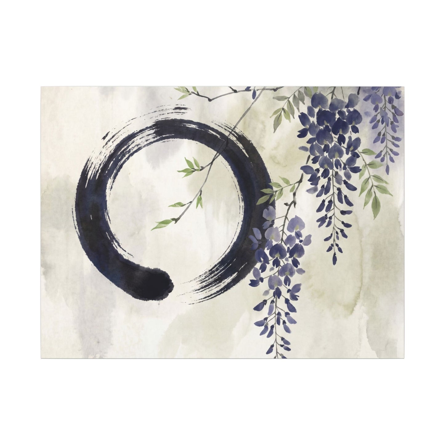 Wisteria Enso Canvas Art | Serene Zen Art