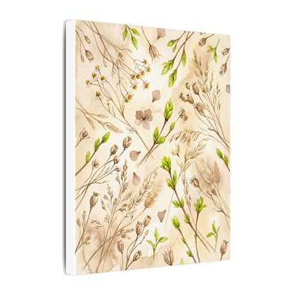 Spring Dried Flowers Watercolor Canvas Art | Earthy Decor