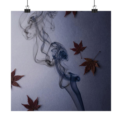 Incense Smoke Wall Art Print | Autumn Dark Japandi Moody Minimal Art Art Print