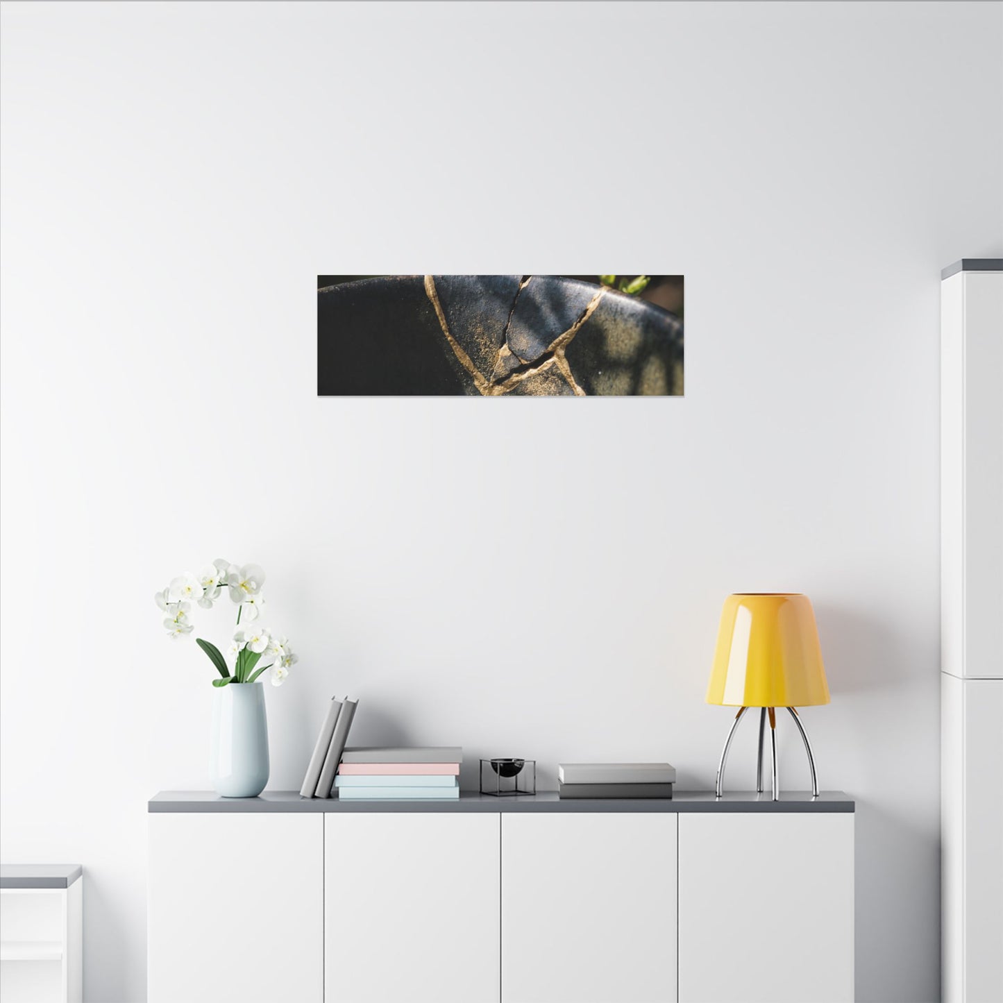 Seijaku Broken Pottery Canvas Art - Dark Japandi Shadow Zen