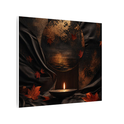 Silk Drape Autumn Canvas Art | Dark Japandi Moody Design