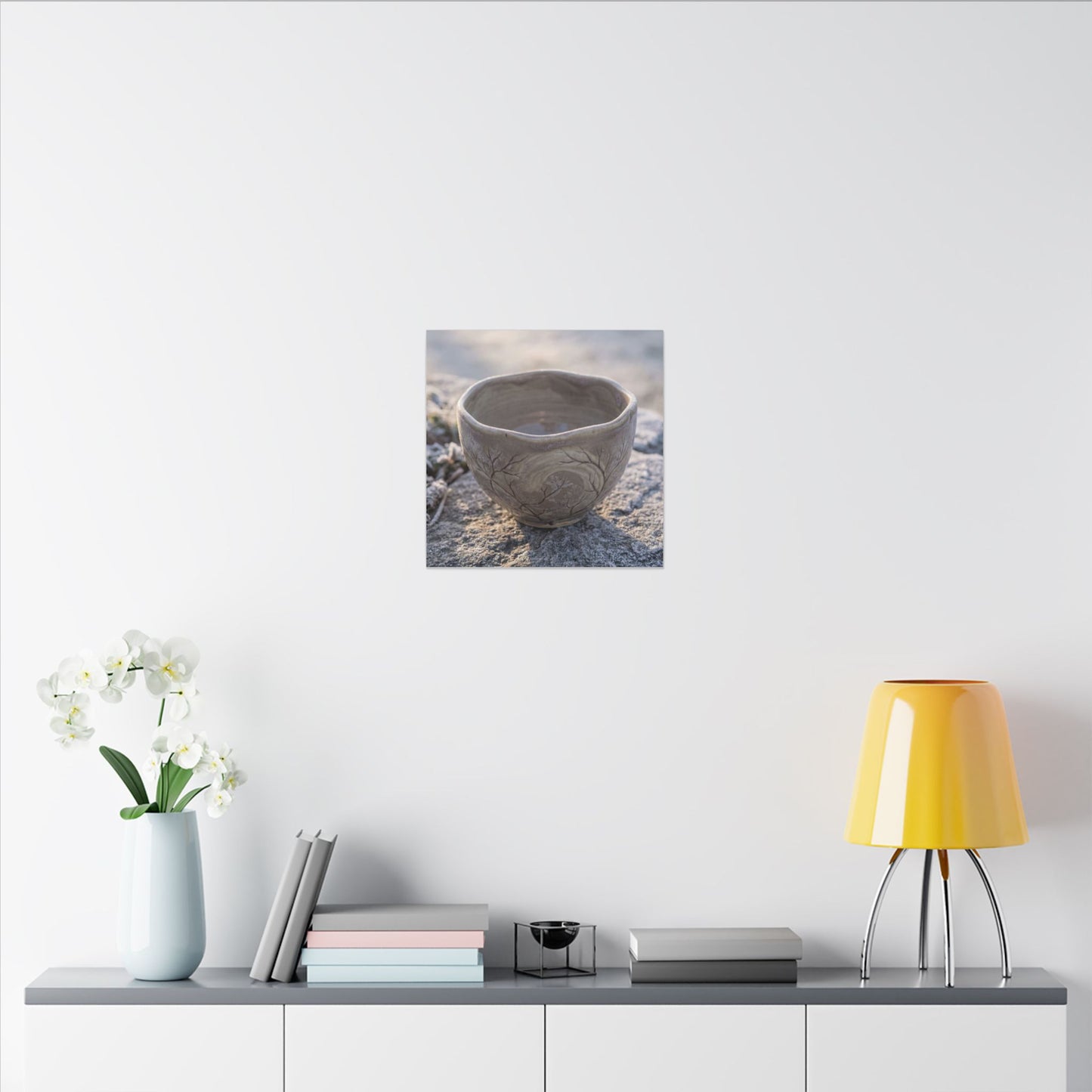 Seijaku Ceramic Bowl Canvas Art - Japandi Japanese Pattern
