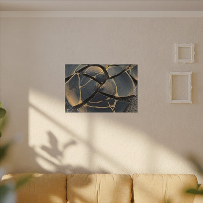 Broken Pottery Winter Canvas Art | Kintsugi Resilient Design