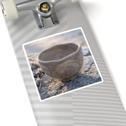 Dawn Ceramic Bowl Sticker - Japandi Seijaku Art Print
