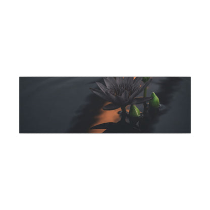 Seijaku Lotus Flower Canvas Art - Dark Japandi Shadow Zen