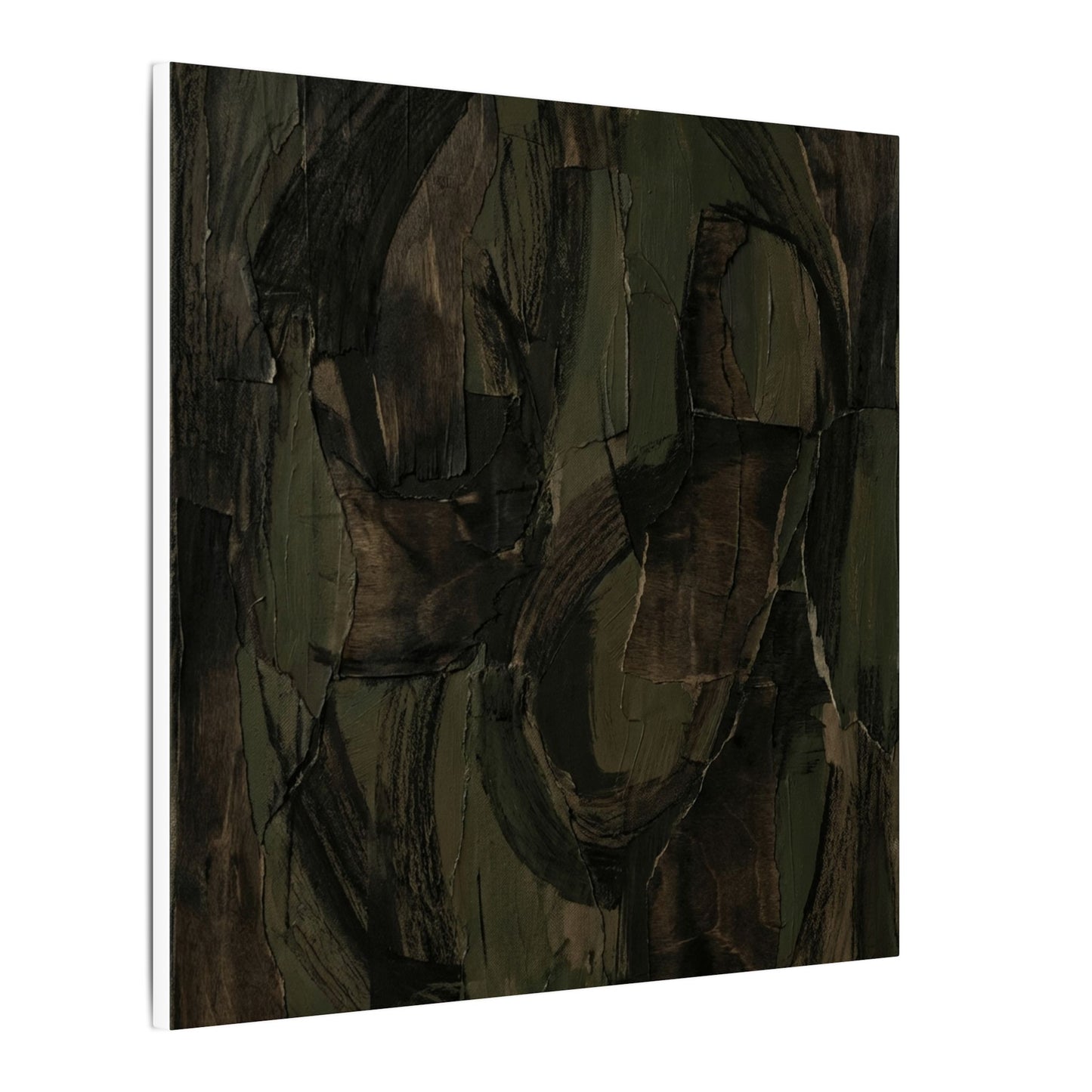 Mixed Media Dark Japandi Textured Canvas Art