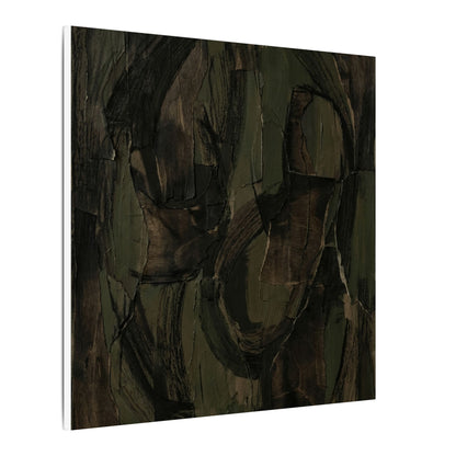 Mixed Media Dark Japandi Textured Canvas Art