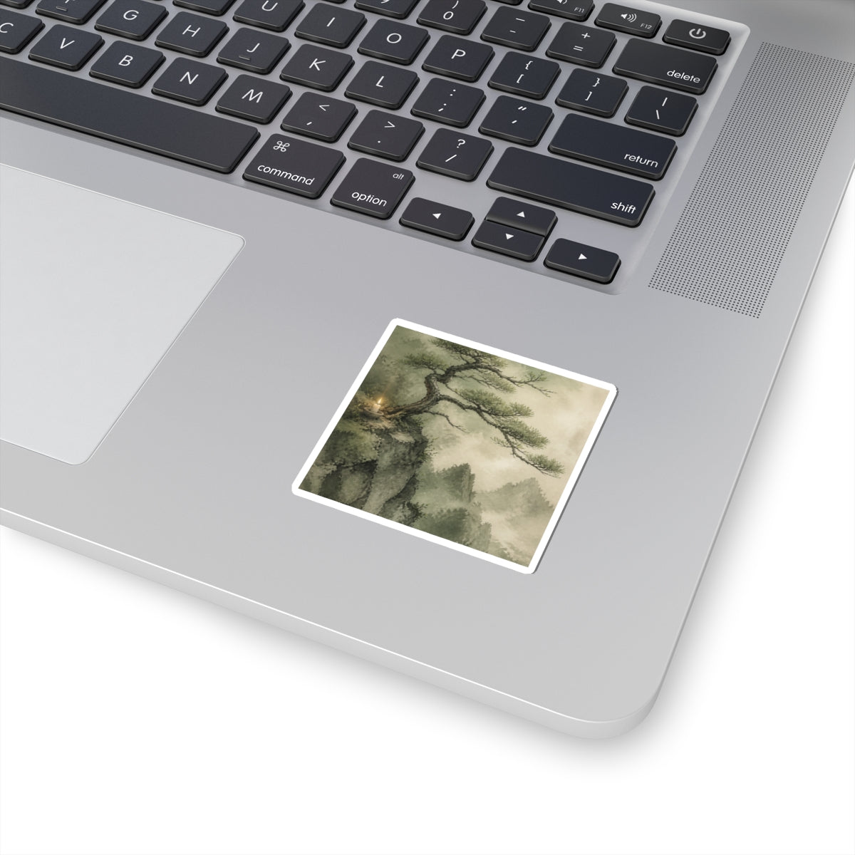 Pine Tree Watercolor Sticker | Neutral Japandi Art