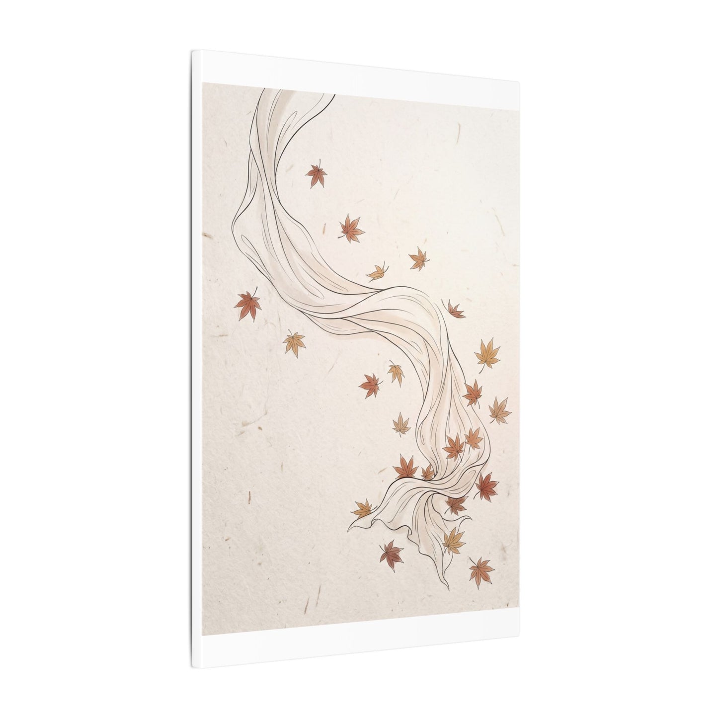 Japandi Silk Drape in Dawn | Minimal Line Canvas Art