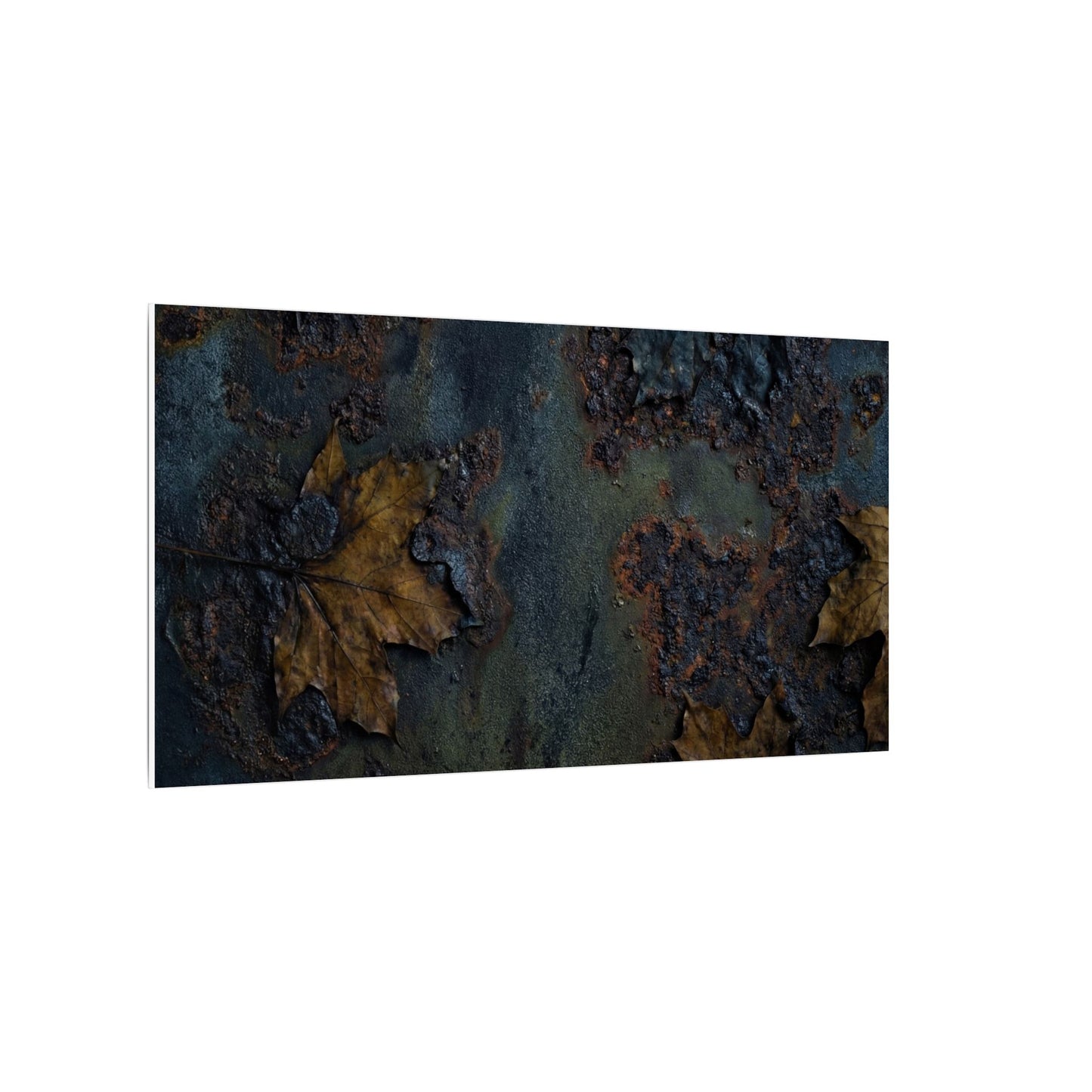 Shibui Rust Patina Canvas Art - Dark Japandi Charcoal Ink