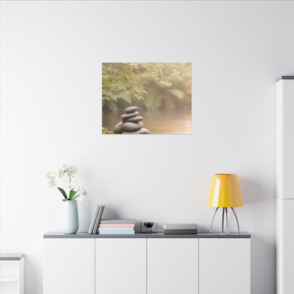 Cozy River Stones Canvas Art - Japanese Pattern Japandi