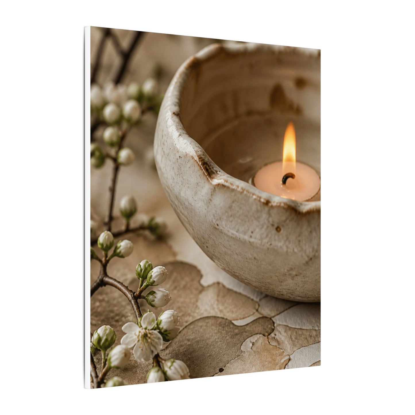 Kanso Ceramic Bowl Canvas Art - Japandi Watercolor