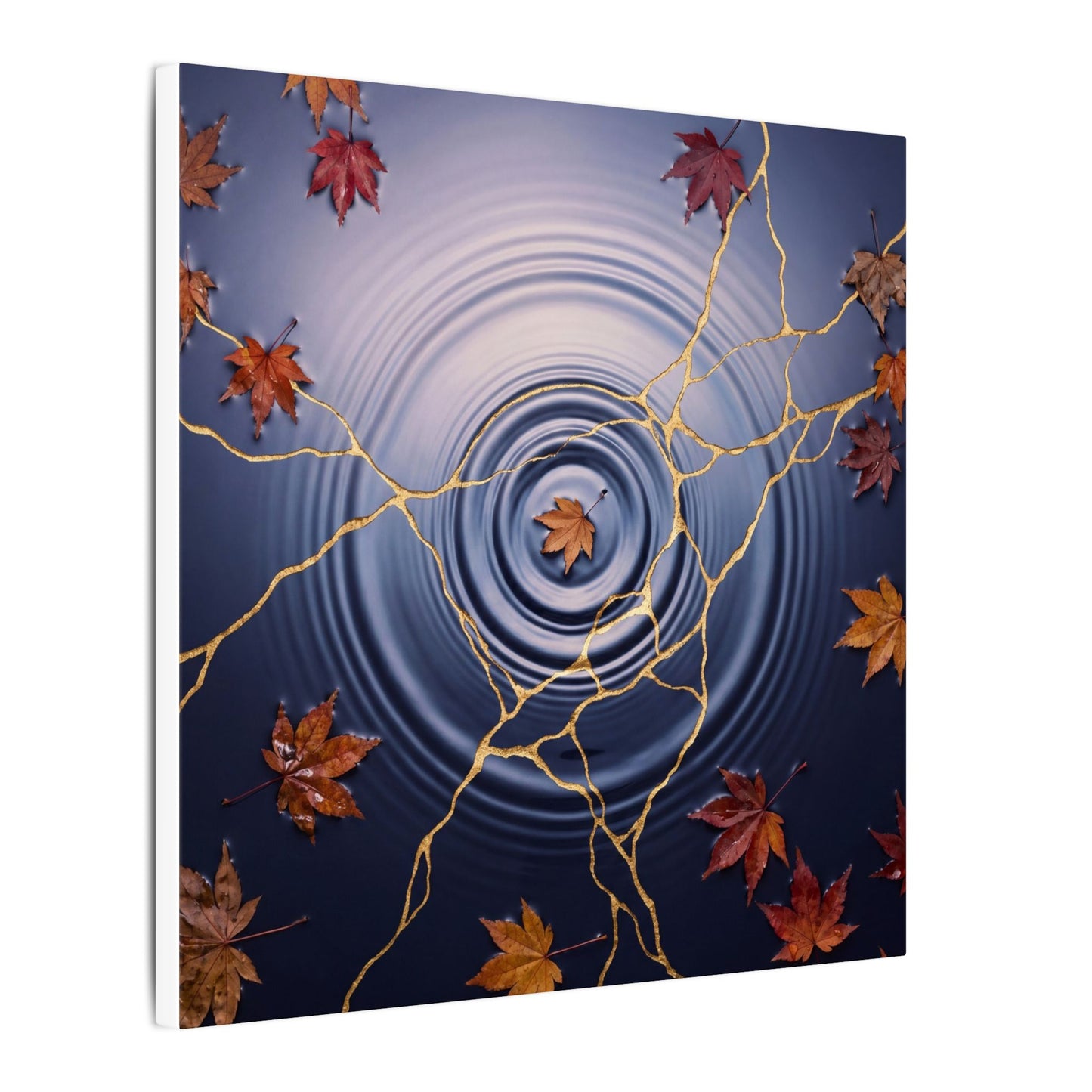 Kintsugi Water Ripple in Dawn | Gold Vein Canvas Art