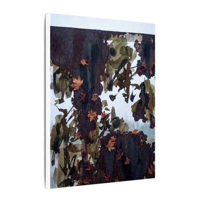 Rust Patina Charcoal Ink Canvas Art | Sophisticated Dark Japandi Art