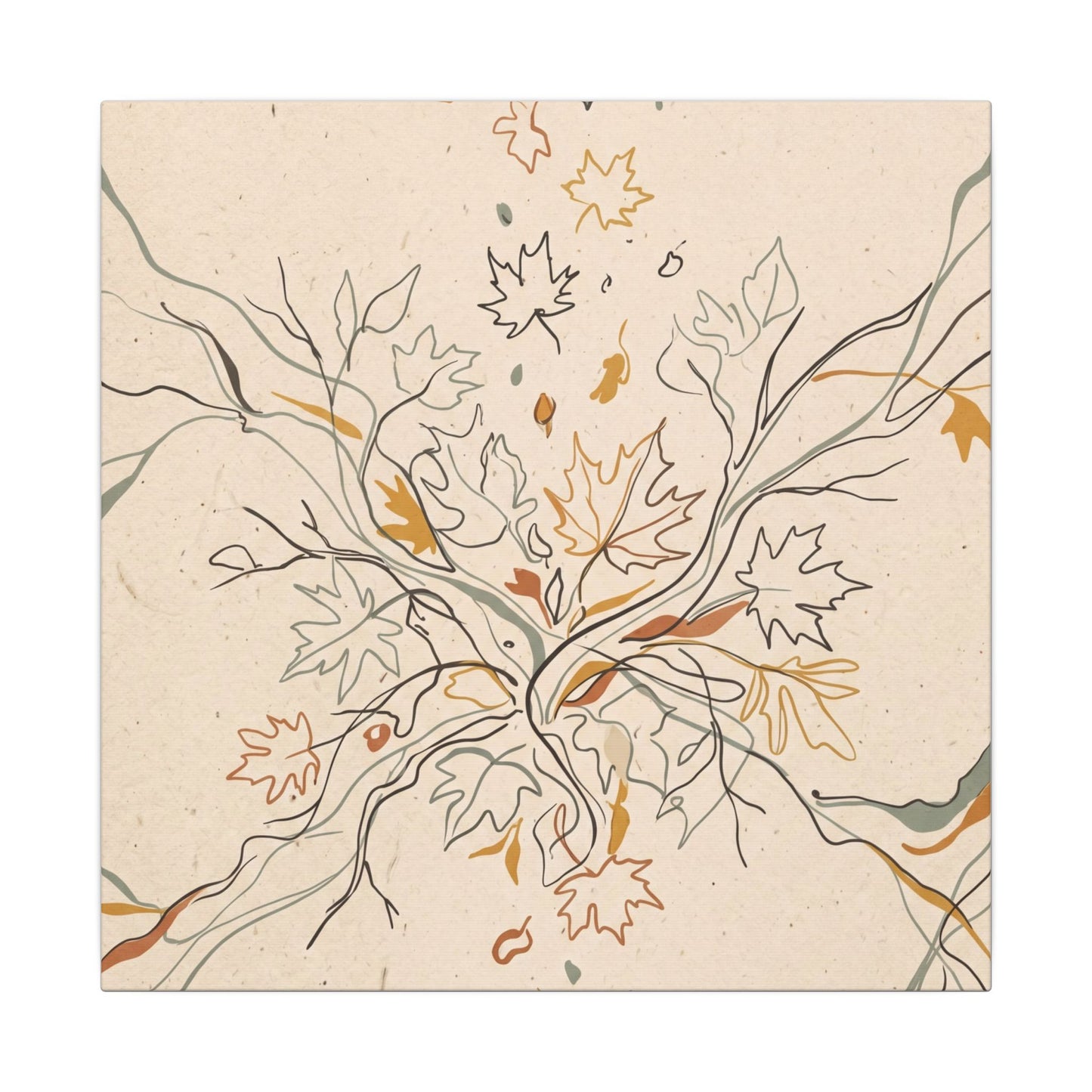 Warm Shadow Play Canvas Art - Minimal Line Japandi
