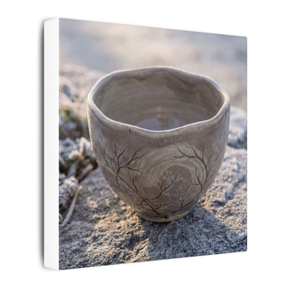 Seijaku Ceramic Bowl Canvas Art - Japandi Japanese Pattern
