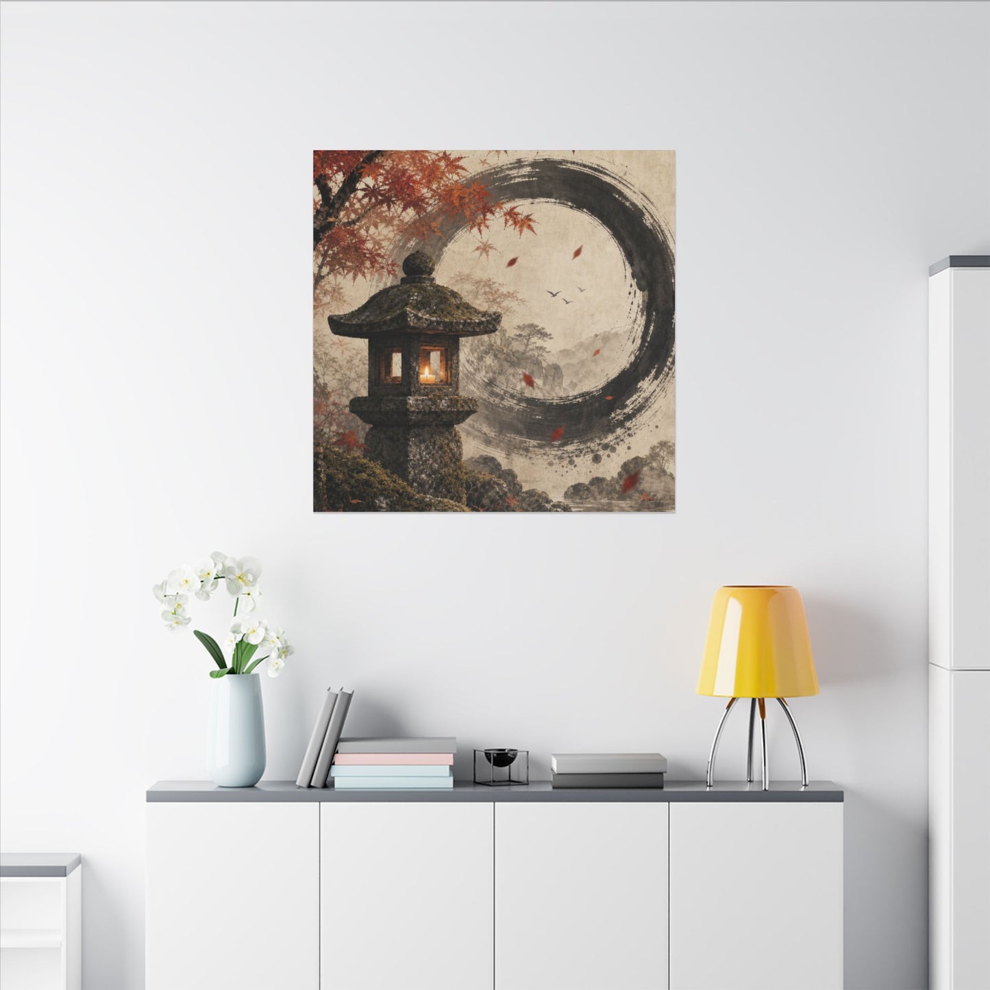 Ma Stone Lantern Canvas Art - Zen Enso