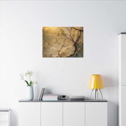 Cracked Earth Spring Canvas Art | Japandi Warm Design