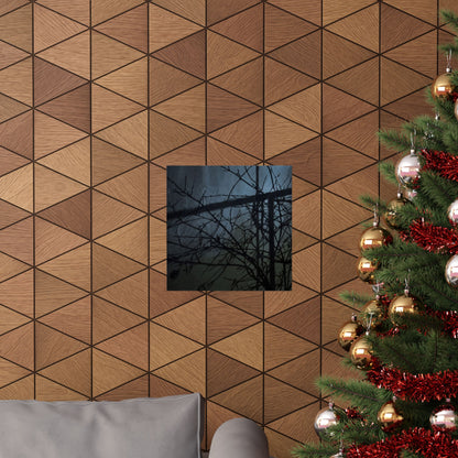 Shadow Play Winter Wall Art Print | Dark Japandi Luxurious Design