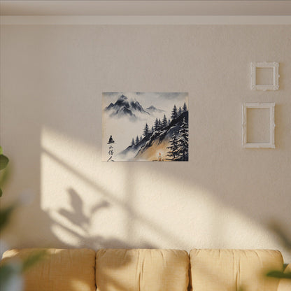 Mountain Mist Canvas Art | Winter Zen Ukiyo E Inspired Art