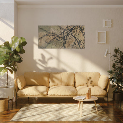 Japandi Shadow Play in Golden Hour | Texture Canvas Art