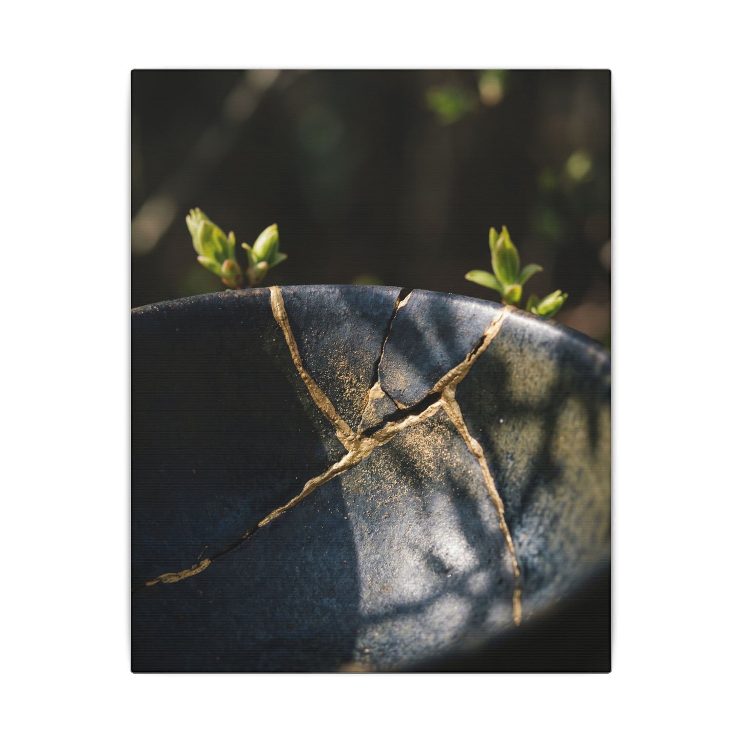 Seijaku Broken Pottery Canvas Art - Dark Japandi Shadow Zen