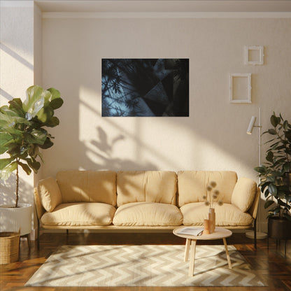 Shadow Play Winter Canvas Art | Dark Japandi Luxurious Design