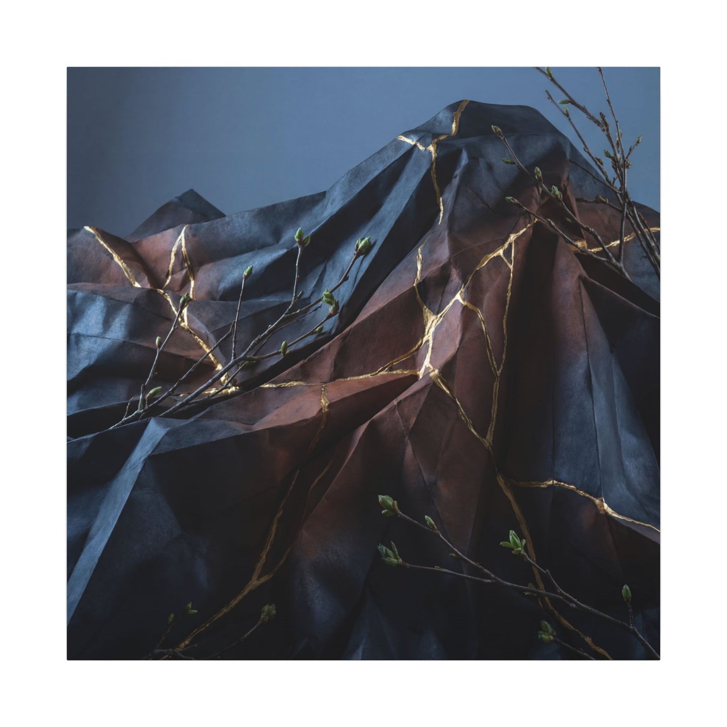 Paper Fold Broken Beauty Canvas Art | Philosophical Kintsugi Art