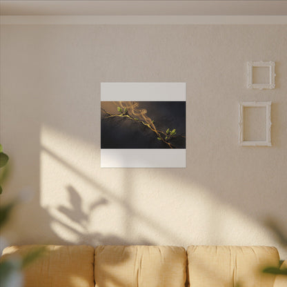 Spring Incense Smoke Gold Vein Canvas Art | Healing Decor