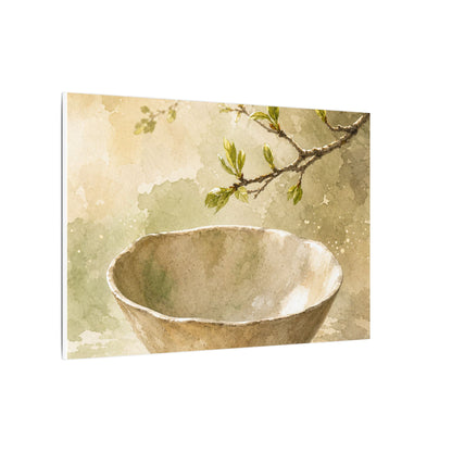 Warm Ceramic Bowl Canvas Art - Watercolor Japandi